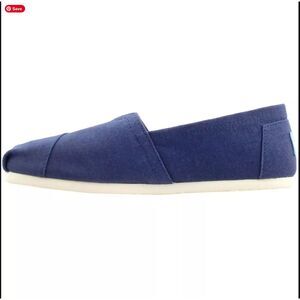 TOMS Navy Canvas Classic Slip On Shoes Comfort Casual Flats 10‎